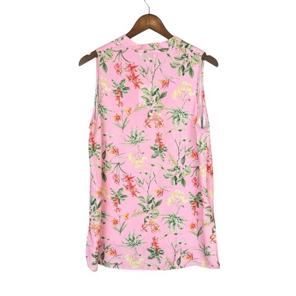 Gibson Latimer NWT Bubblegum Pink Floral Print Sleeveless Tunic Blouse Tank - Picture 8 of 13